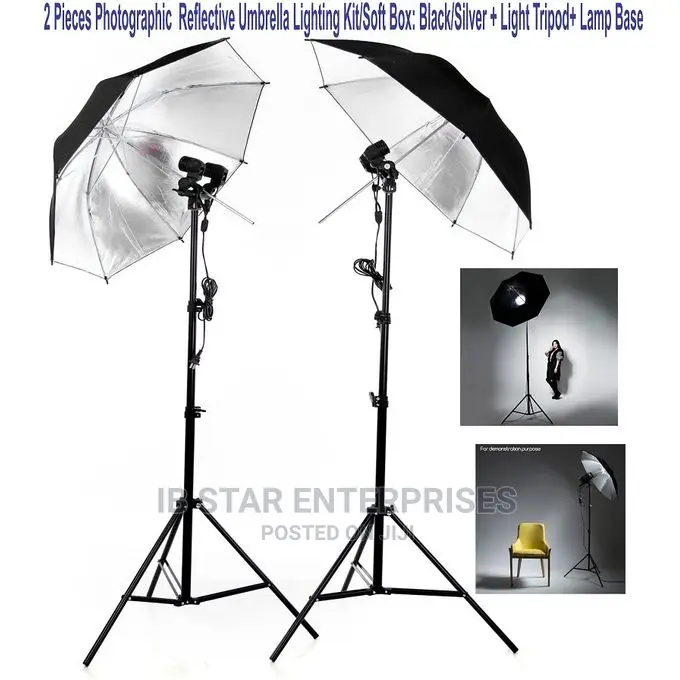Speedlight Flash Swivel Soft 2pcs Umbrella Light Stand Kit