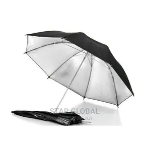 Black and Silver 2pcs Reflective Lighting Studio Umbrella