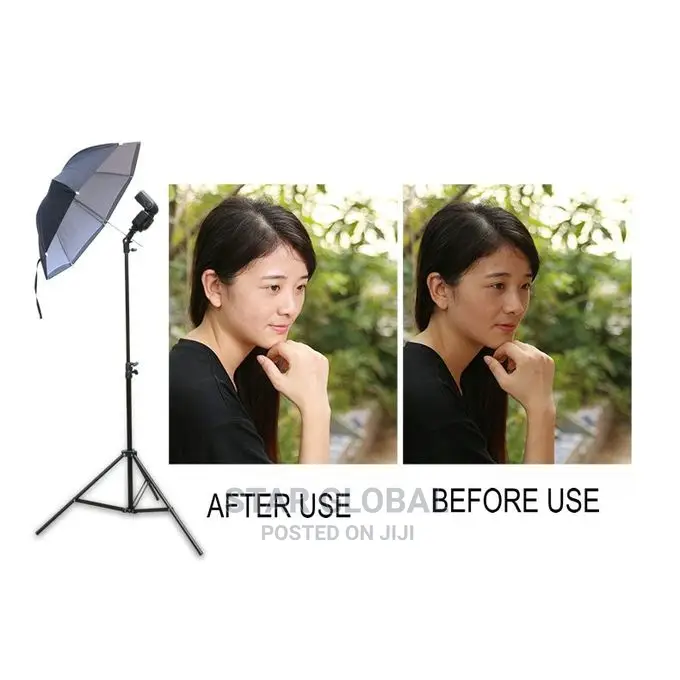 Black and Silver 2pcs Reflective Lighting Studio Umbrella