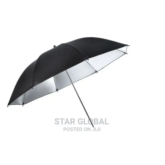 Black and Silver 2pcs Reflective Lighting Studio Umbrella