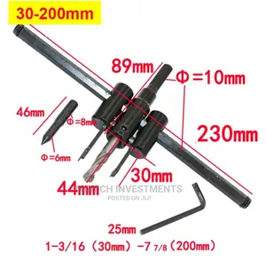 30mm - 200mm Adjustable Circle Hole Saws Tools Ki