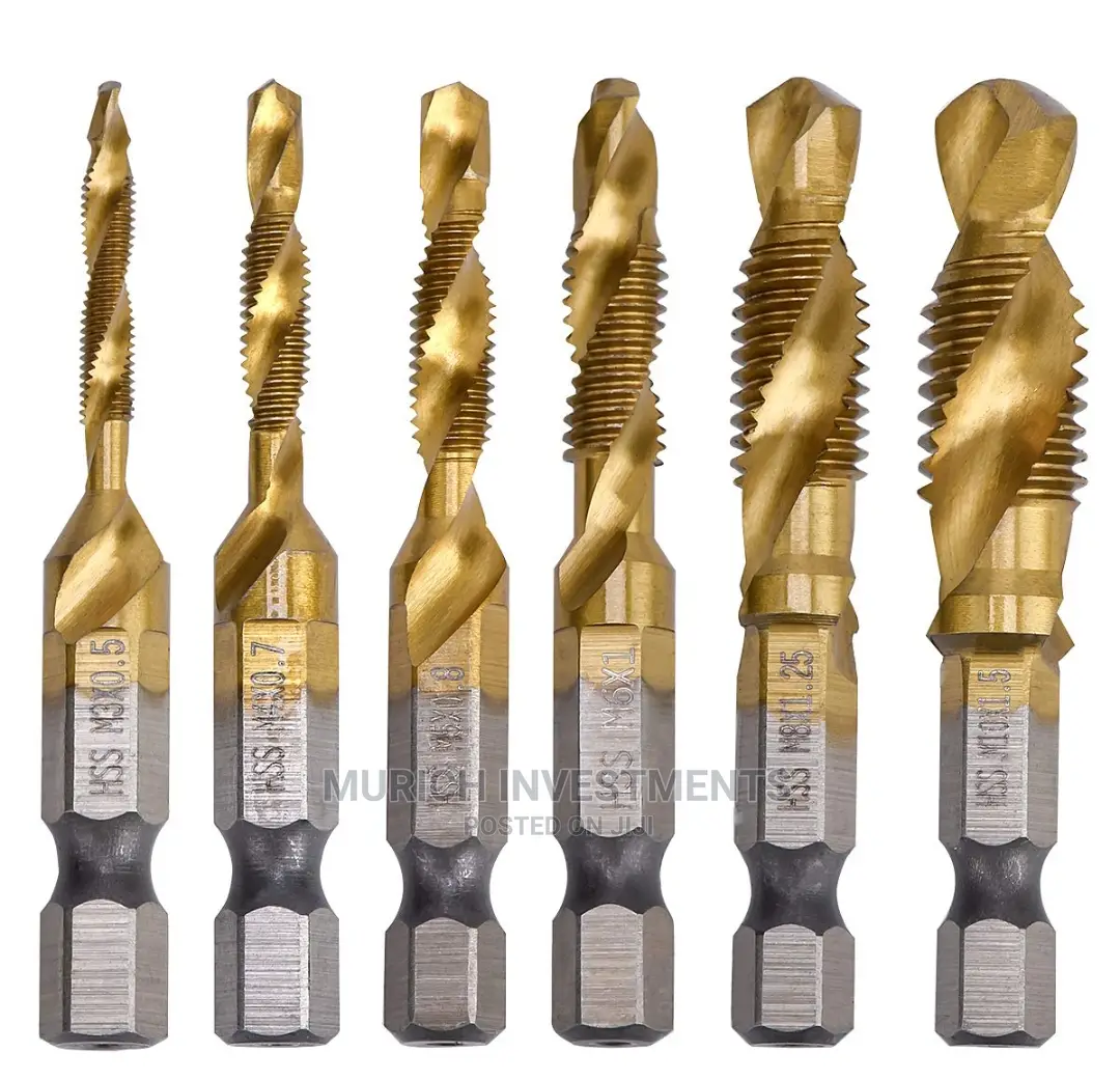 Combination Drill Tap Bit Set 6 Pieces