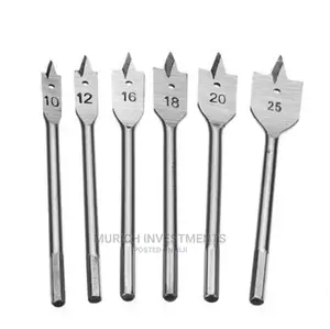 Hex Shank Spade Boring Wood Flat Drill Bit Set -6 Pieces
