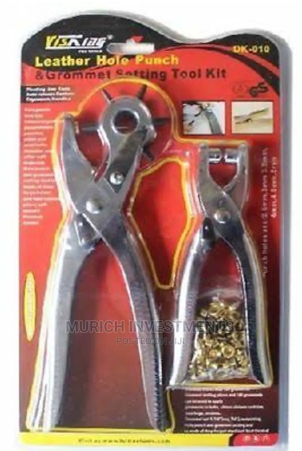 Leather Hole Punch Grommet Setting Tool Kit Eyelets Pliers