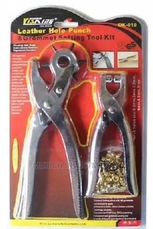 Leather Hole Punch Grommet Setting Tool Kit Eyelets Pliers