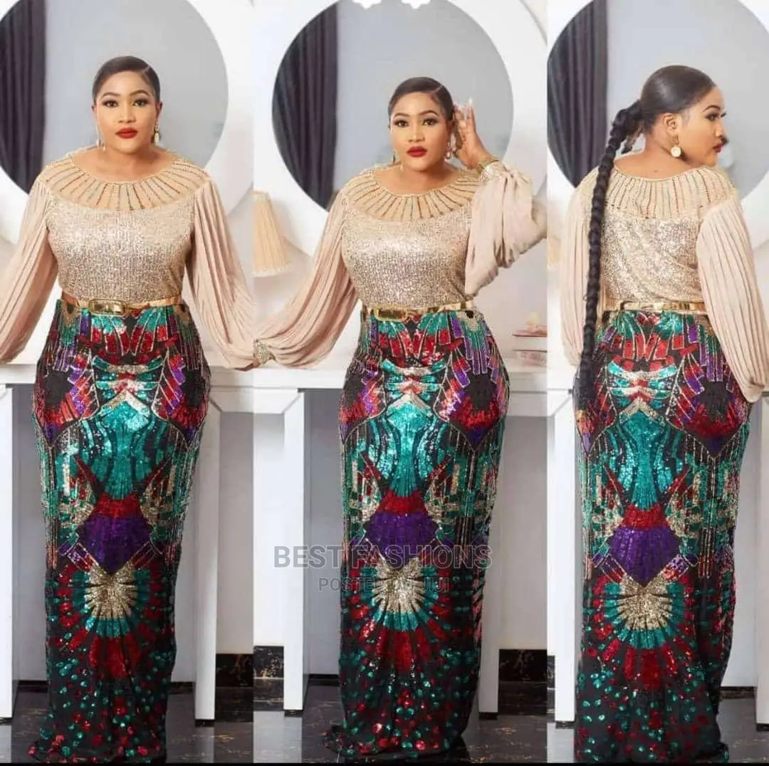 Cute Sequence Multi Colored Dinner Gown