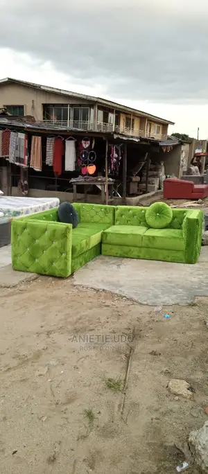 Modern 6 Seater L-Shaped Living Room Fabric Made Sofa Chair.