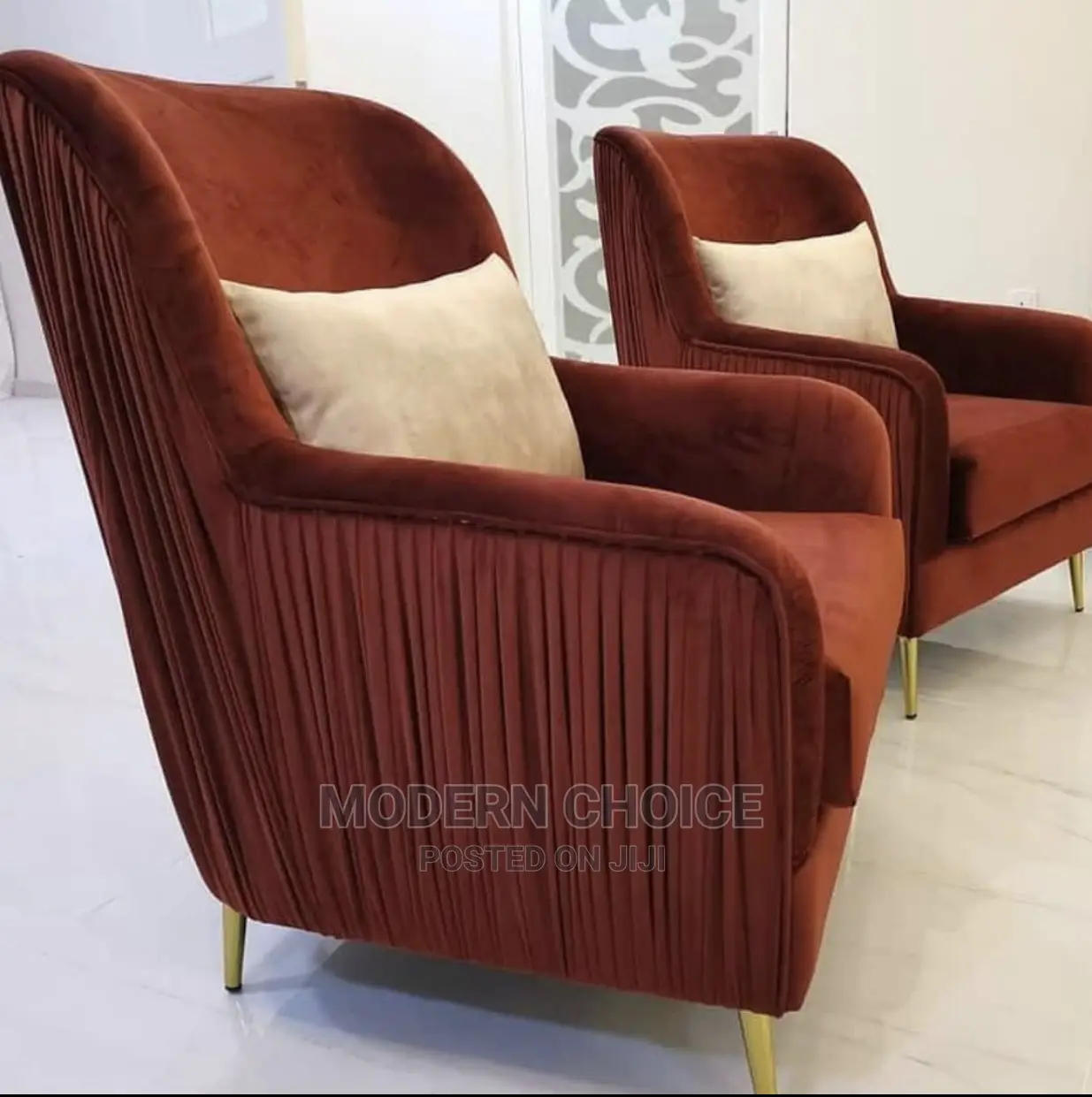 Two Modern Single Seater Sofa