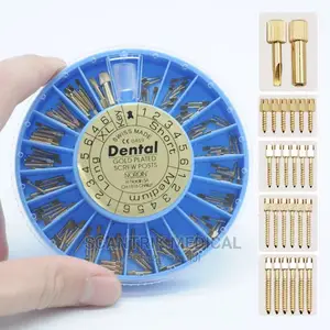 Dental Titanium Root Canal Pins Screw Post Gold Plated