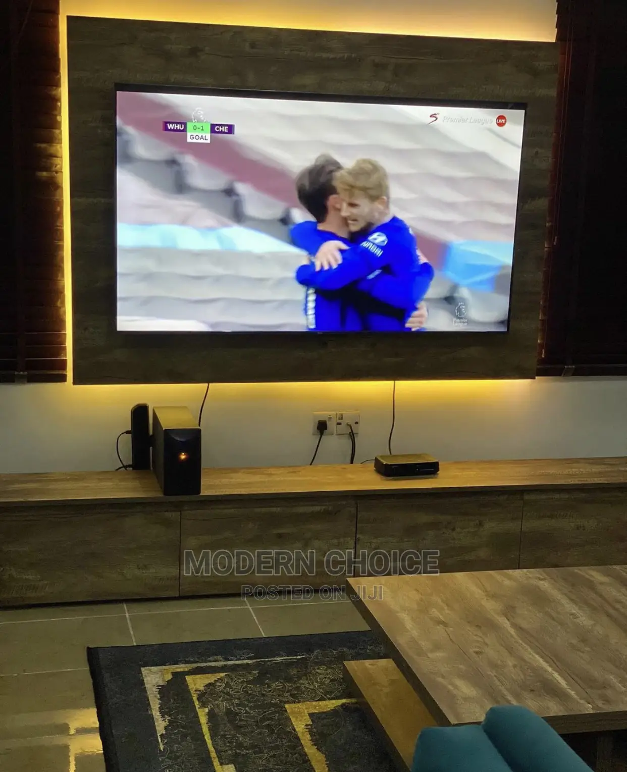 8ft Tv Console With Wall Panel