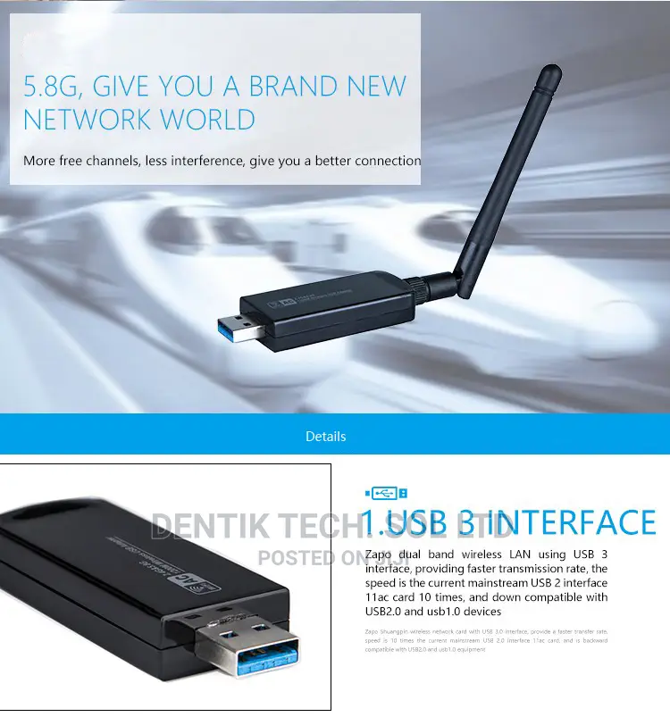 Realtek Rtl8812au Chipset 1200mbps Wireless Network Adapter