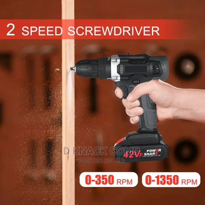 42VF Cordless Drill Dirve Kit 2 Speed All Copper Power Drill