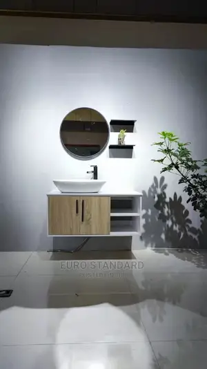 80cm Cabinet Wit Mirror Wit Side Shelve