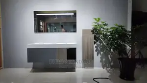 120cm Double Hanging Cabinet and Cupboard Wit Led Mirror Set