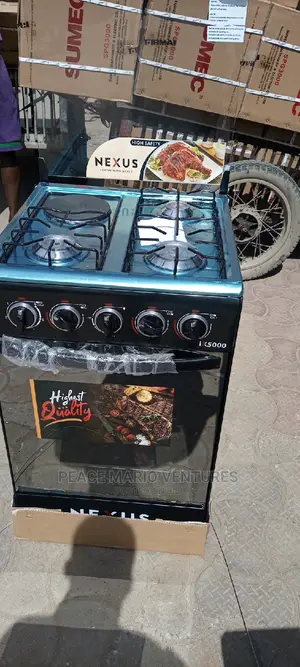 Nexus 3 Gas and 1 Electric Gas Cooker With Oven. Standing.