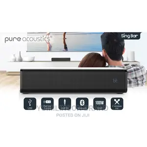 Pure Acoustics Sing Bar Bluetooth Karaoke Speaker W/Wireless