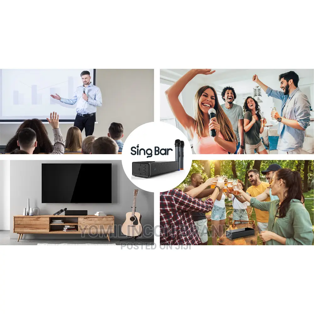 Pure Acoustics Sing Bar Bluetooth Karaoke Speaker W/Wireless