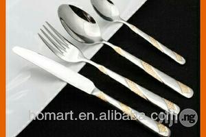 Silver and Gold Cultlery Set Stainless Steel 24pcs, 18/10