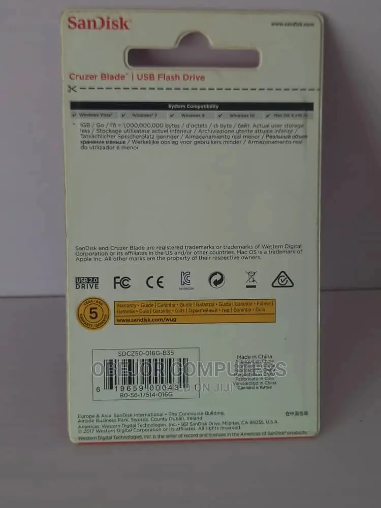 SANDISK 16GB Cruzer Blade USB 3.0 Flash Drive