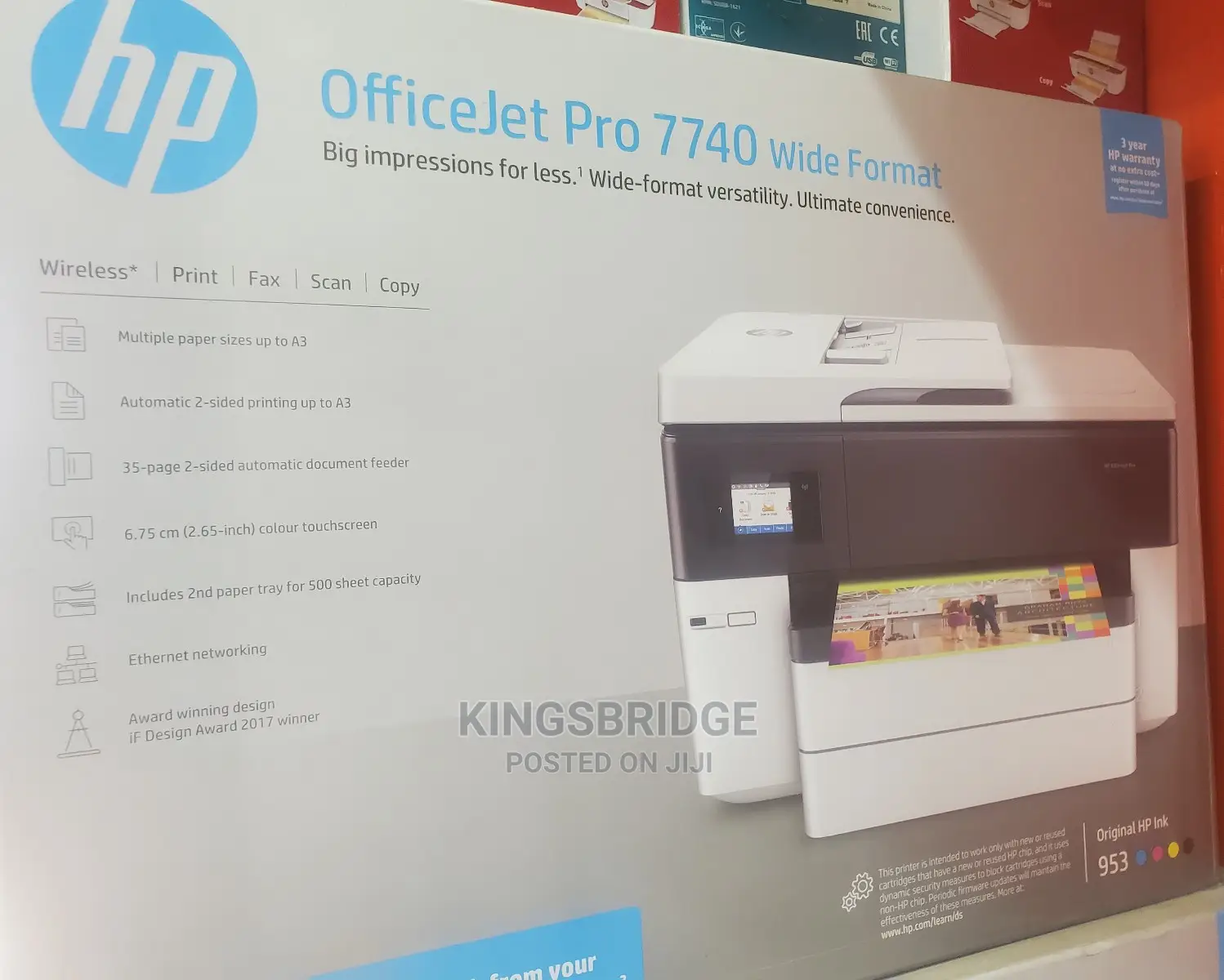 HP Officejet Pro 7740 Wide Format All In One Printer.