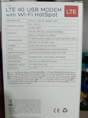 4G Hotspot LTE Modem for Any SIM Card