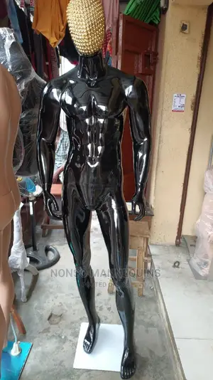Studed Gold Face Amd Glossy Black Body Male Mannequin