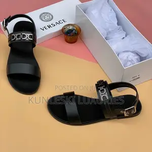 Original Versace Men Leather Sandals Available