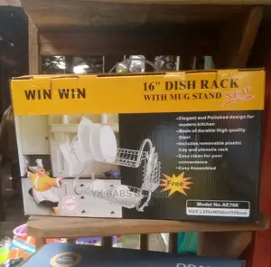 16 Pics Dish Rack With Mug Stand