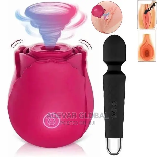 Rose Sucking Clitoris Vibrator + AV Massage Vibrator Sex Toy for sale -  Adevar Global Concept  Price:  30,000 on Jiji.ng [Ikeja]