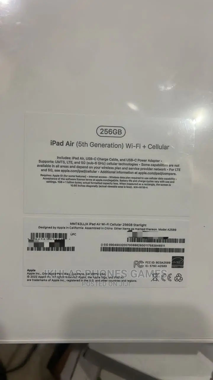 New Apple iPad Air 256 GB