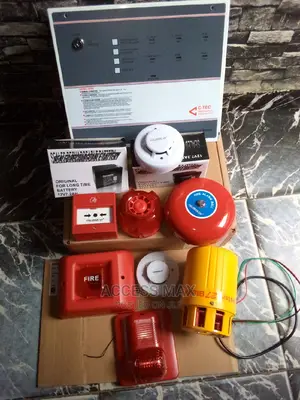Fire Alarm Panel Smoke Detector. Break Glass. Sounder.