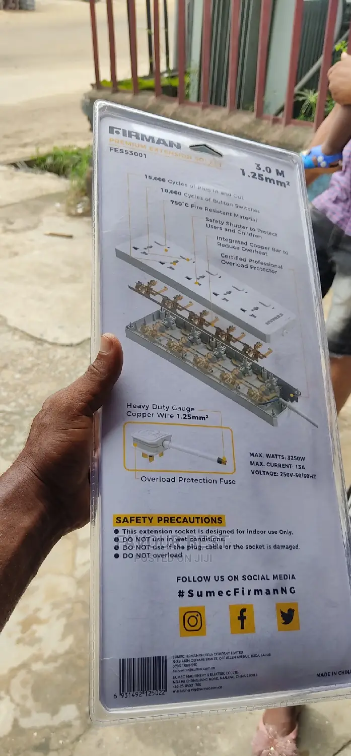 Original Firman Extension Socket Surge Protector Warranty