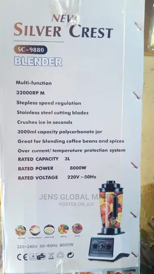 3L 8000w Silver Crest Blender