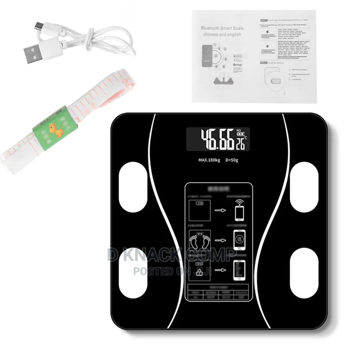 Intelligent Bluetooth Digital Weight Scale - Rechargeable