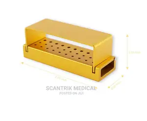 Disinfection Bur Opening Box Case With Cover Reusble - Gold