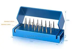Dental Lab Aluminum Bur Holder Block Case Opening Box