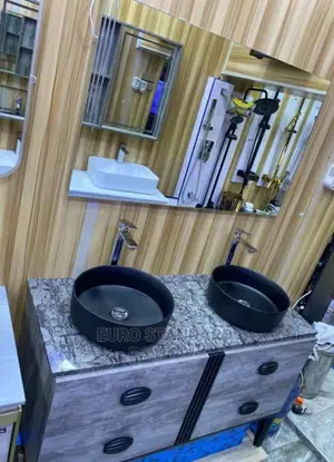 Double Unique Vanity Set With LED Mirror