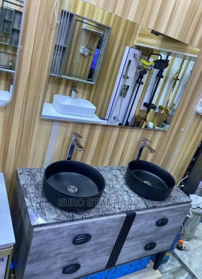 Double Unique Vanity Set With LED Mirror