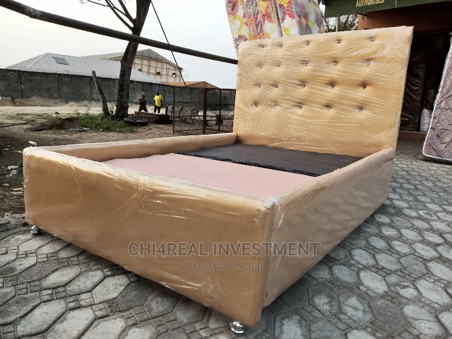 4.5 by 6 QUALITY LEATHER BEDFRAME.