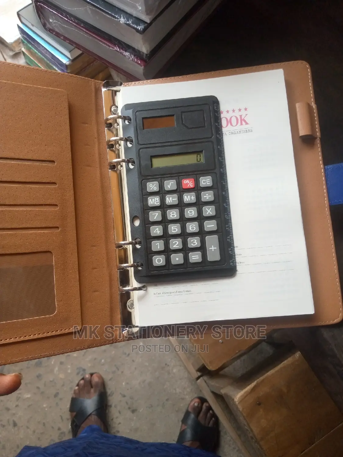 A5 Leather Back Spiral Notepad With Calculator