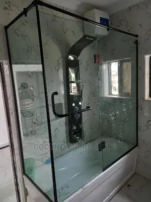 Black Hinge Shower Glass Cubicle