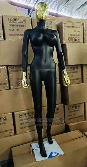 Black And Gold Electroplated Female Model Mannequin