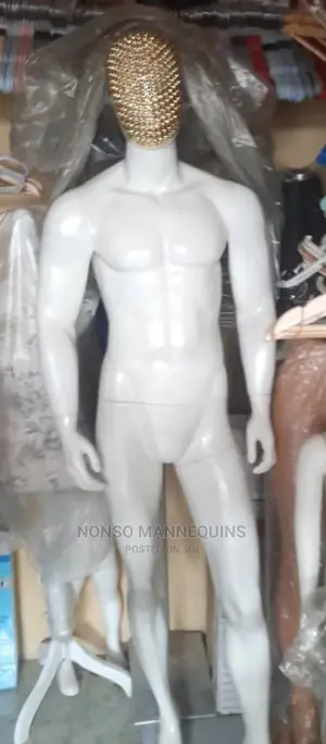 Studed Face Gold and White Glossy Fibre Body Male Mannequin