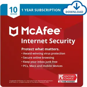 McAfee Internet Security 10 Devices 1 Year