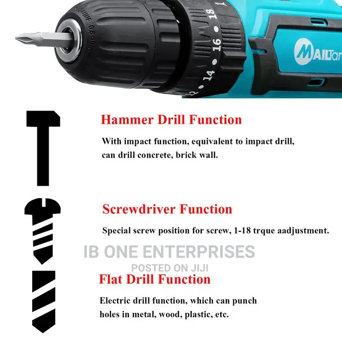 2-Speed 6000mah Cordless Rechargeable Impact Drill