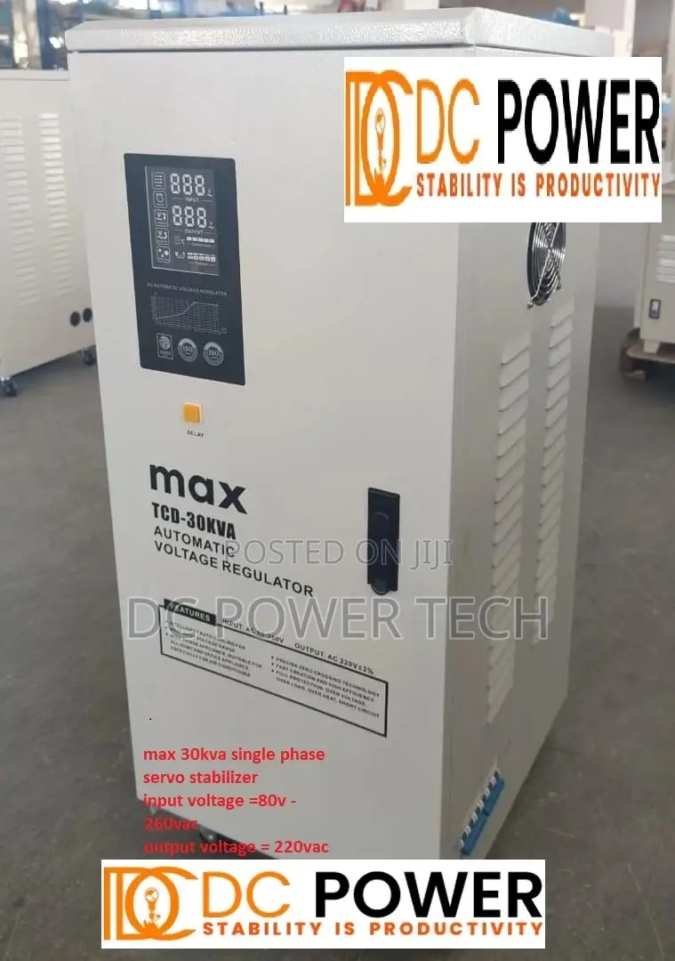 Max 30kva Single Phase Servo Stabilizer Input Voltage =80v