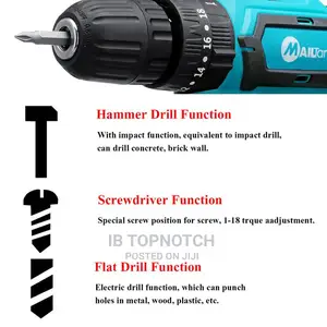 3IN1 2 Battery 2-Speed 6000mah Cordless Drill Screwdriver