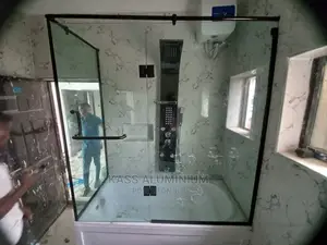 Glass Cubicle With Black Accessories