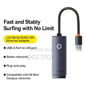 Baseus Lite Series RJ35 Lan Port Ethernet Adapter W In