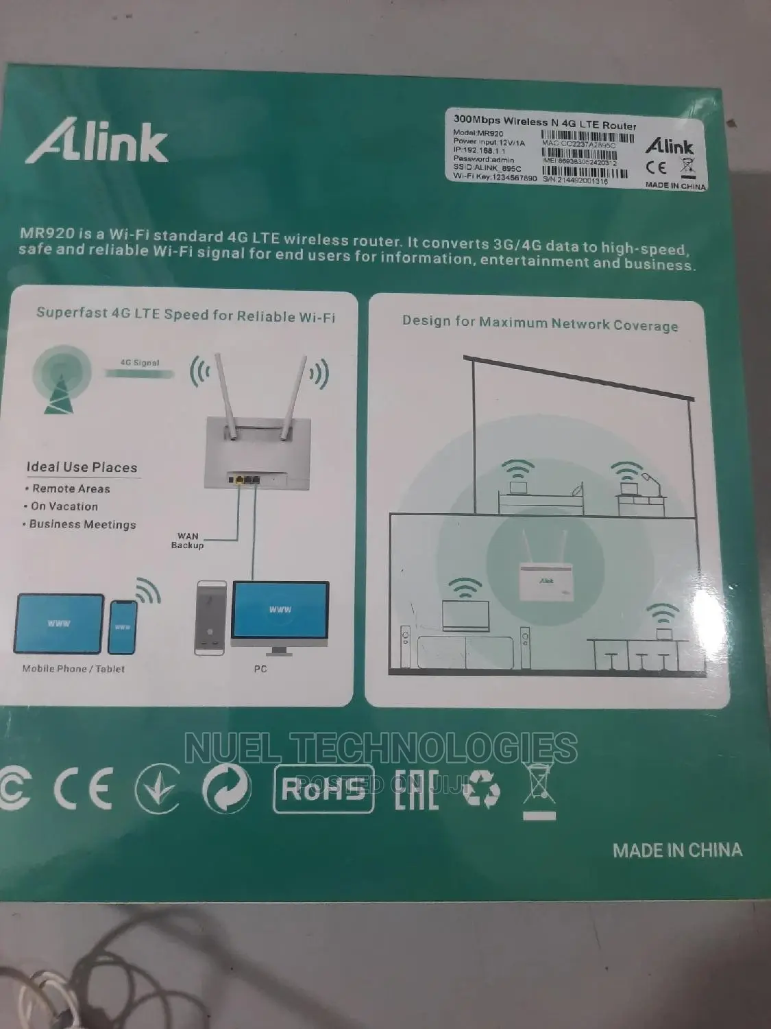 Alink 300mbps Wifi 4g Lte Router
